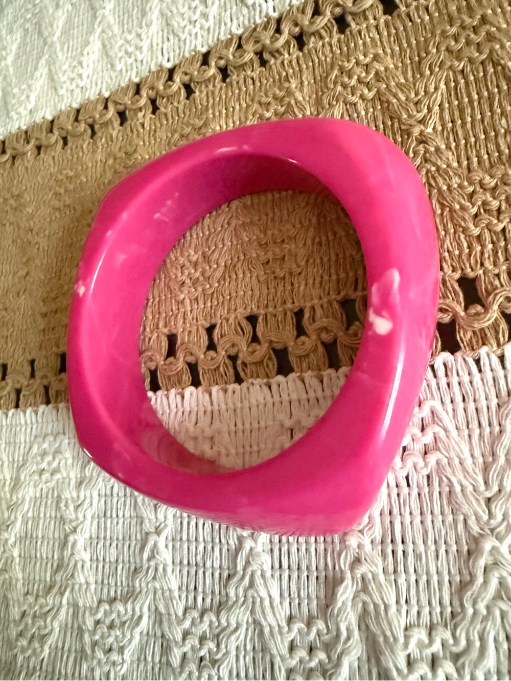 Bangle Bracelet - Hot Pink Resin